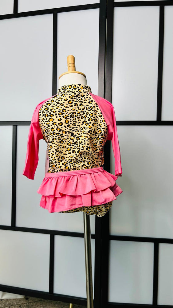 Girls Leopard Print Swim Set