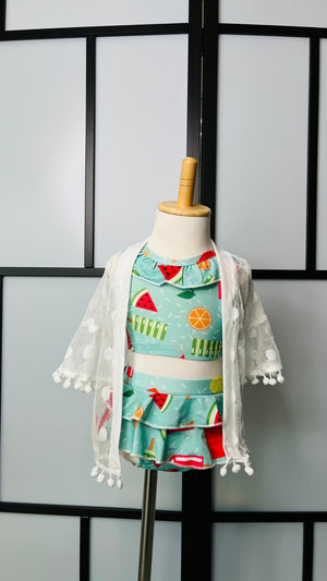 Baby Girl Watermelon Swimsuit and Blouse