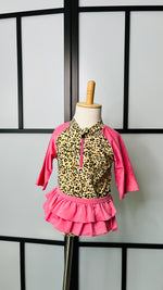 Girls Leopard Print Swim Set