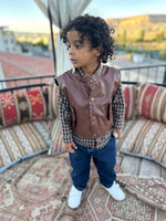 Set with Shirt and Jacket brown and Jeans for Boy