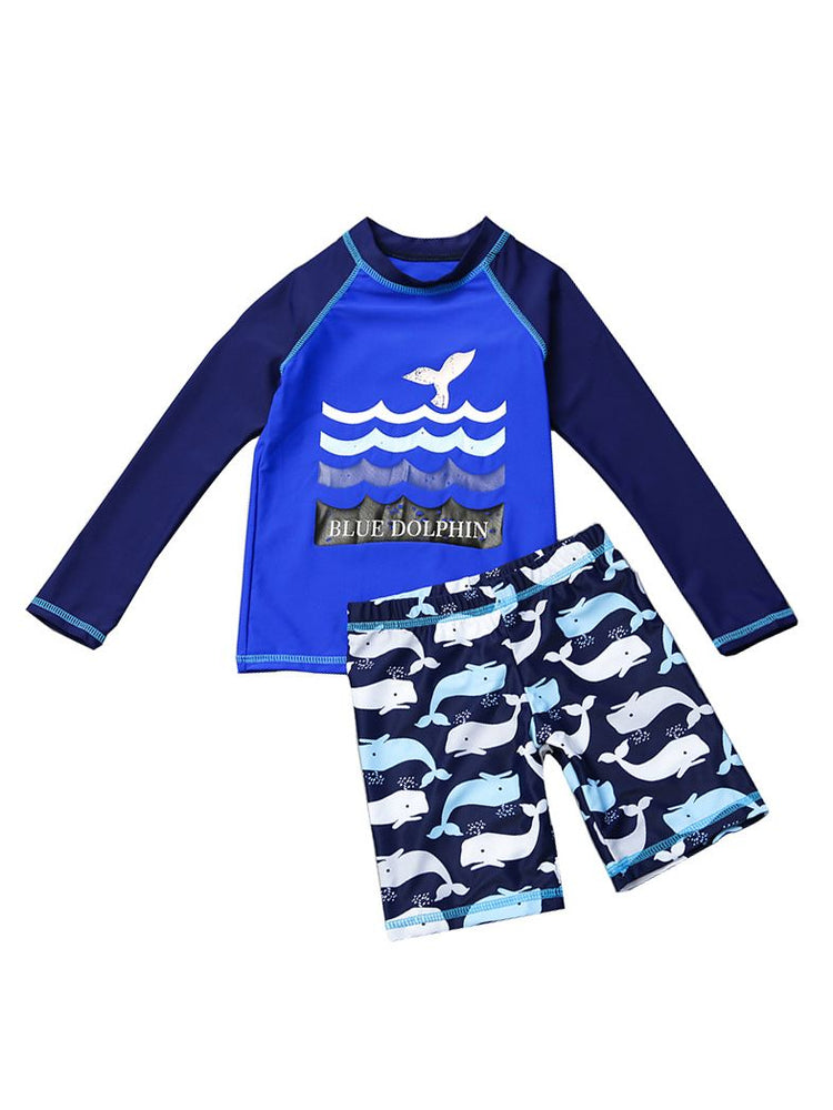 Boys Dolphin & Whale Swimsuit Set