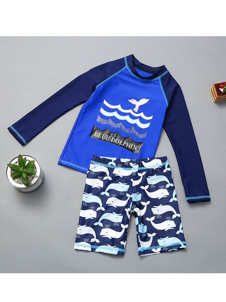 Boys Dolphin & Whale Swimsuit Set