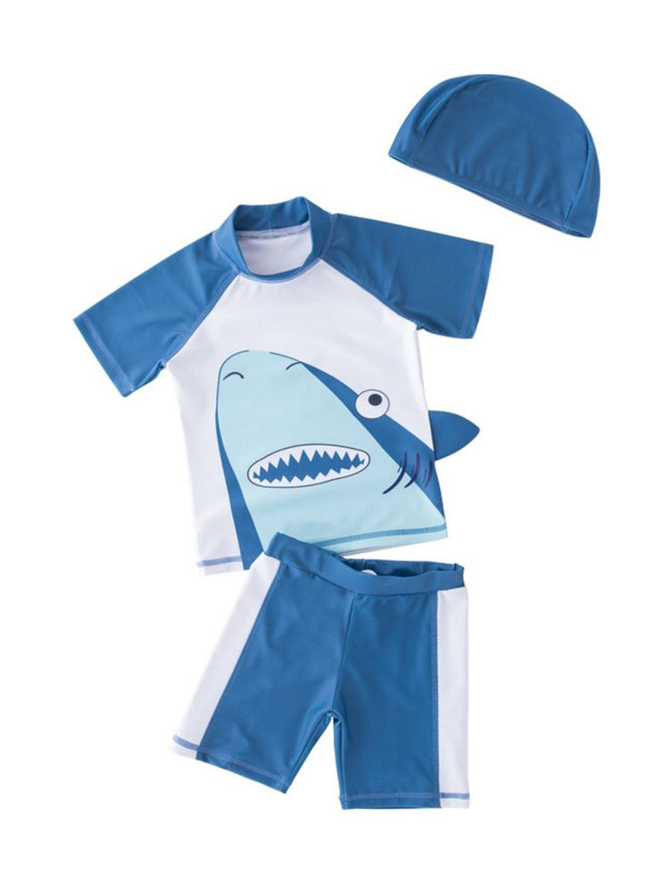 Boys Shark 3-Piece Swimsuit Set