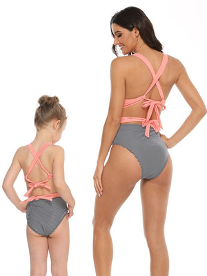 Striped Mommy and Me Swim Sets