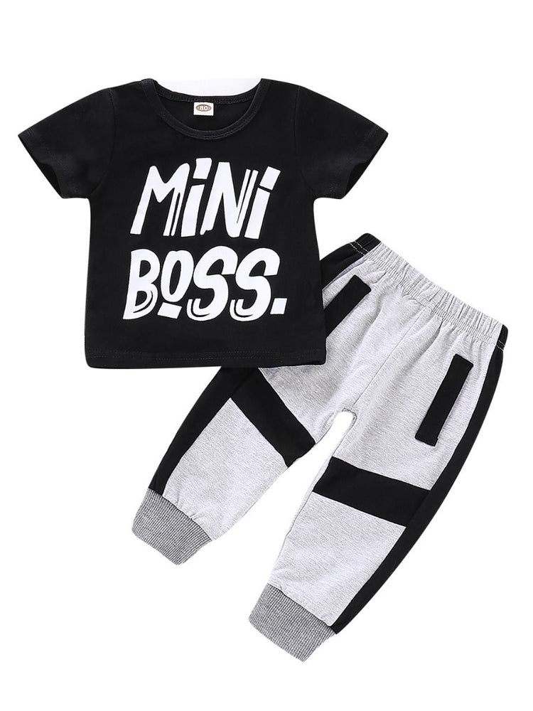 Boys Mini Boss Tee and Jogger 2-Piece Set