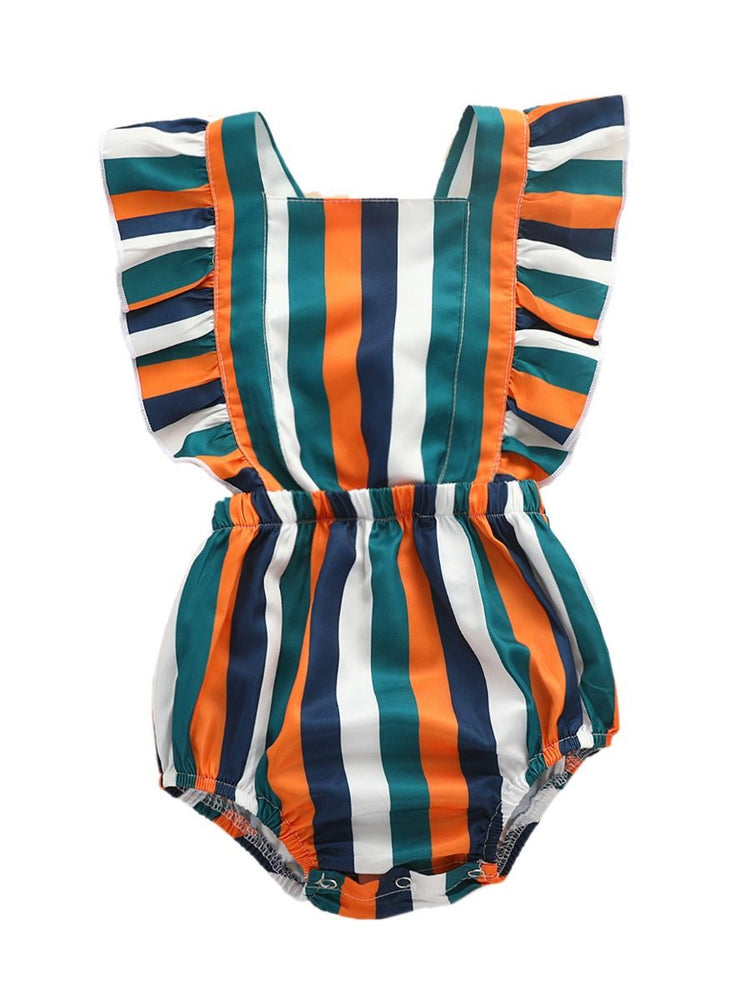 Girls Multicolor Stripes Bodysuit