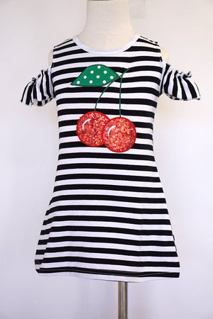 Girls Cherries & Stripes Dress