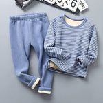Boys Blue Striped Pajama Set