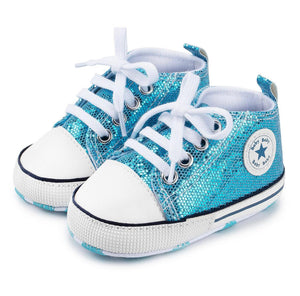 Baby Girls Iridescent Sequins Shoes - Blue