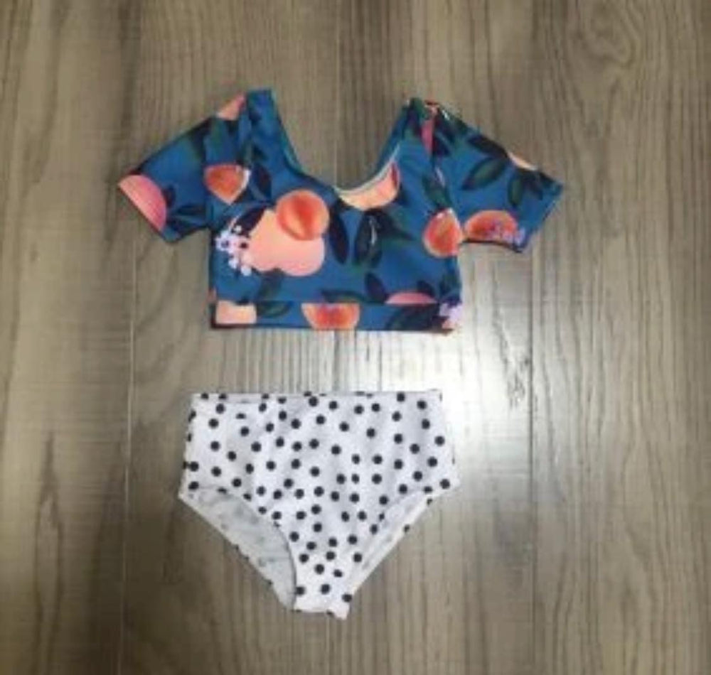 Girls Peach 2-Piece Swimsuit Set
