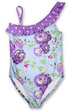 Girls Floral Polka Dots Swimsuit