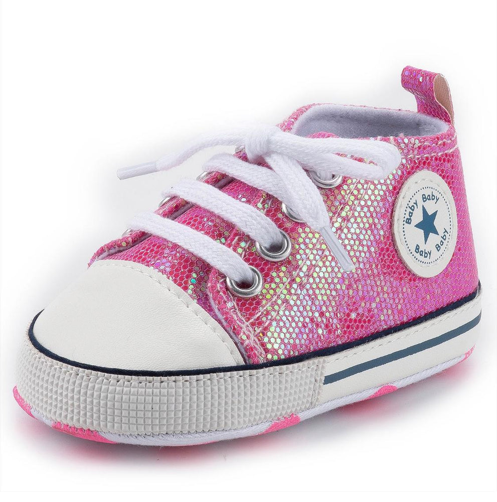 Baby Girls Iridescent Sequins Shoes - Pink