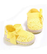 Girls Yellow Crochet Shoes