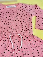 Girls Pink Geometric Print Dress