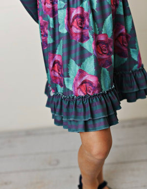 Girls Stripes and Roses Dress