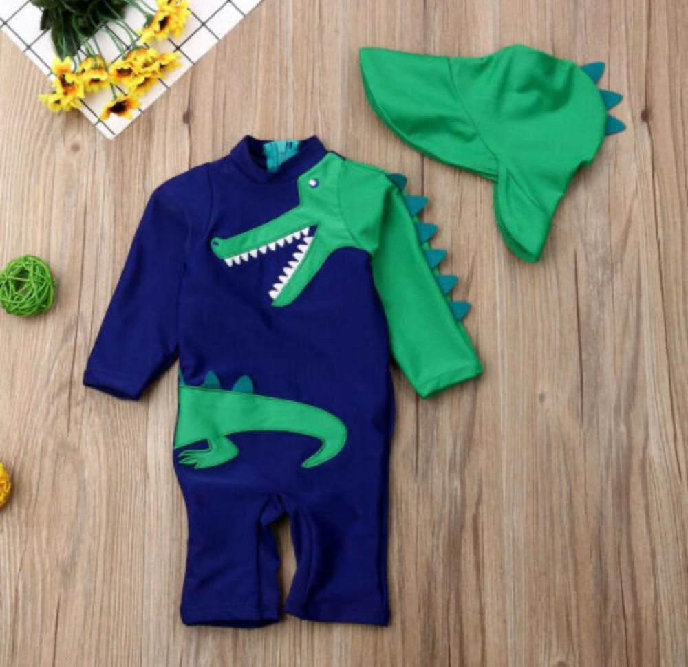 Boys Alligator Swimsuit Set