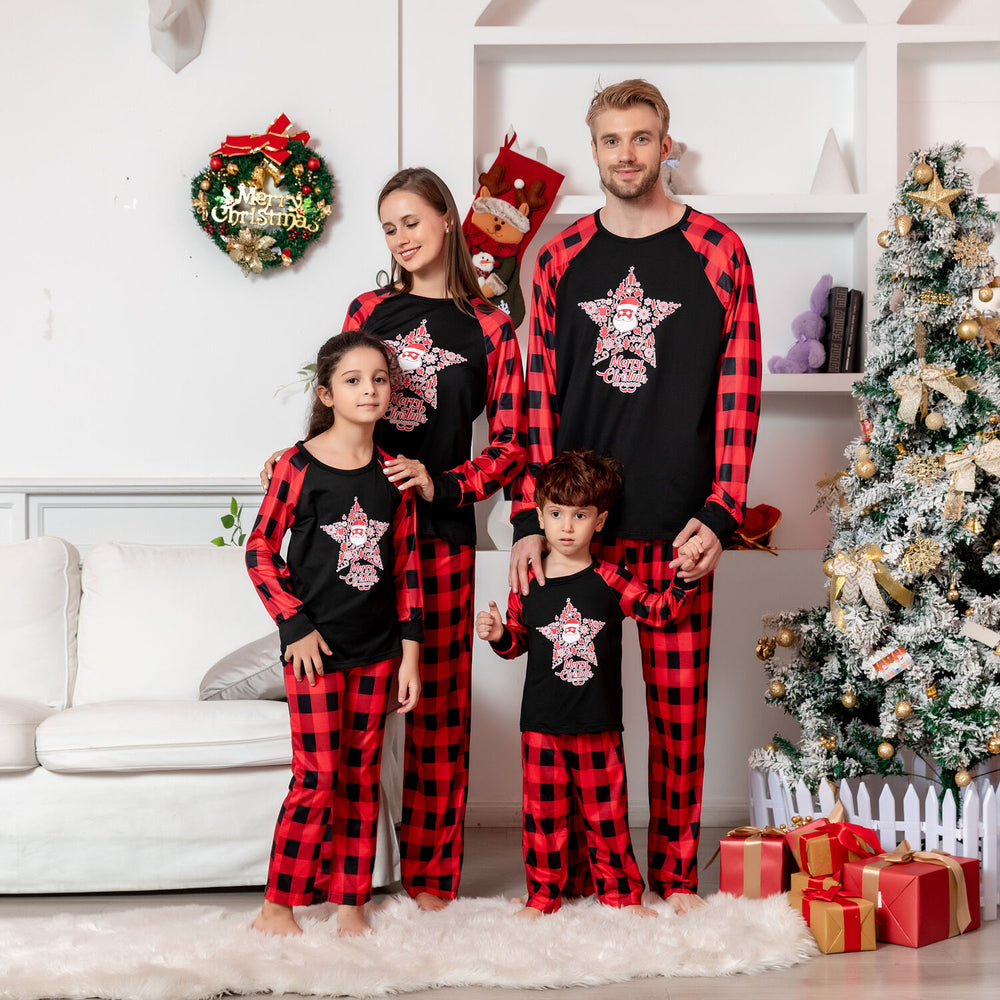 Merry Christmas Check Print Matching Family Pajamas